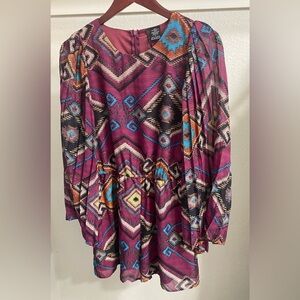 Fire Los Angeles Geometric Patterned Shorts Romper